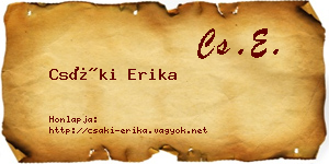 Csáki Erika névjegykártya